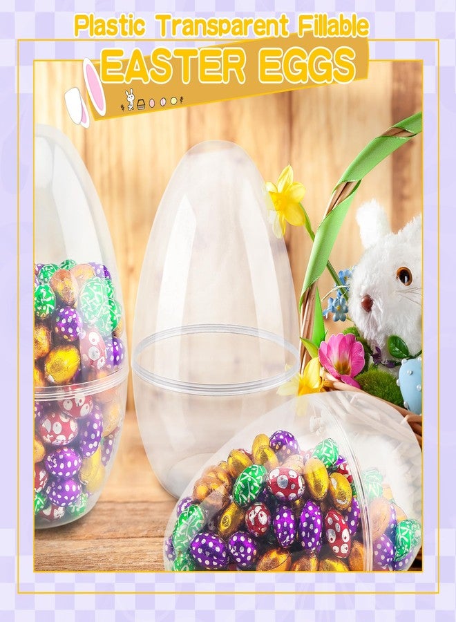 Restroma 10 Pcs 8 Inch Giant Clear Easter Eggs Jumbo Transparent Easter Eggs Plastic Eggs Fillable for Easter Basket Stuffers Fillers Party Decor - Image 3